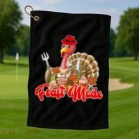 Feast Mode Turkey Thanksgiving Holiday Golf Towel thumb 1