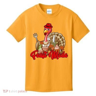 Feast Mode Turkey Thanksgiving Holiday Kids T-Shirt
