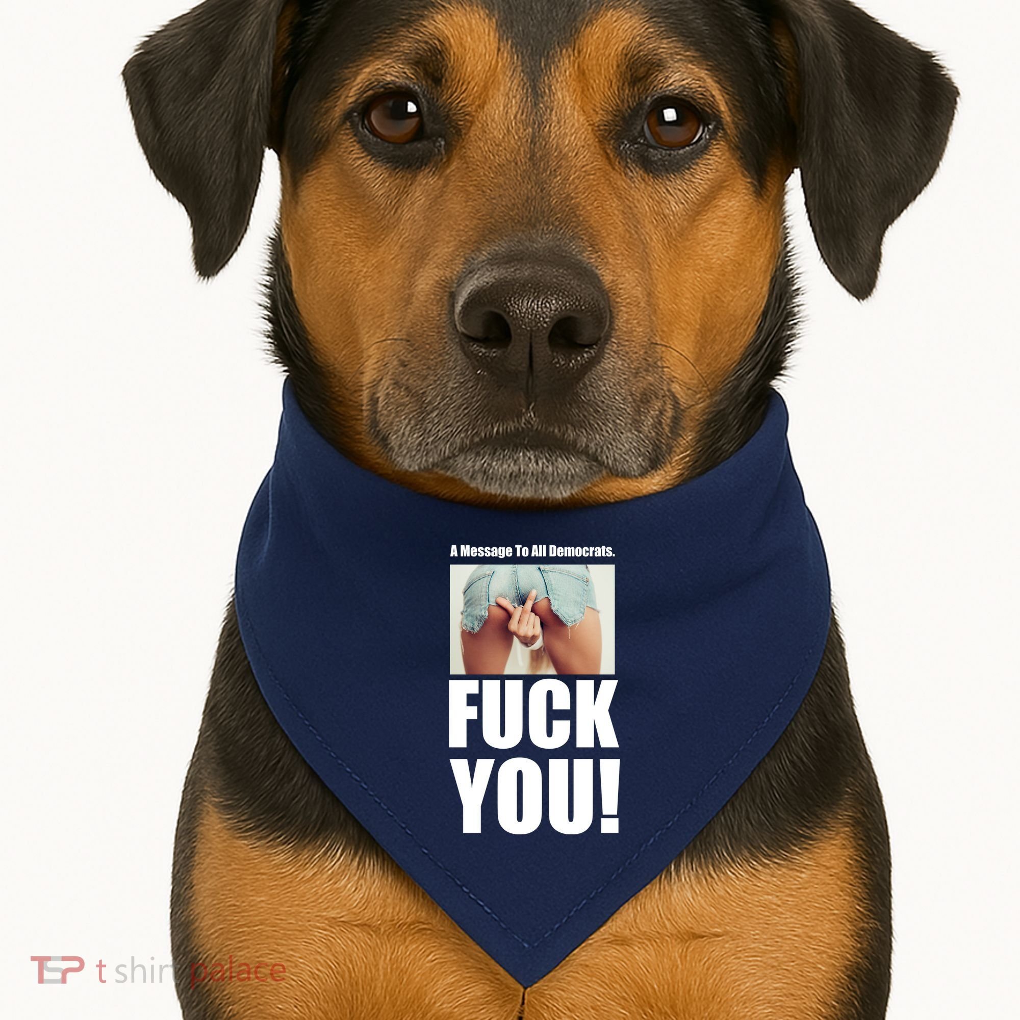 Funny Message To Democrats USA-Made Doggie Bandana