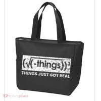 Funny Math Teacher Things Just Got Real Mathematics Nerd Tote Bag thumb 3