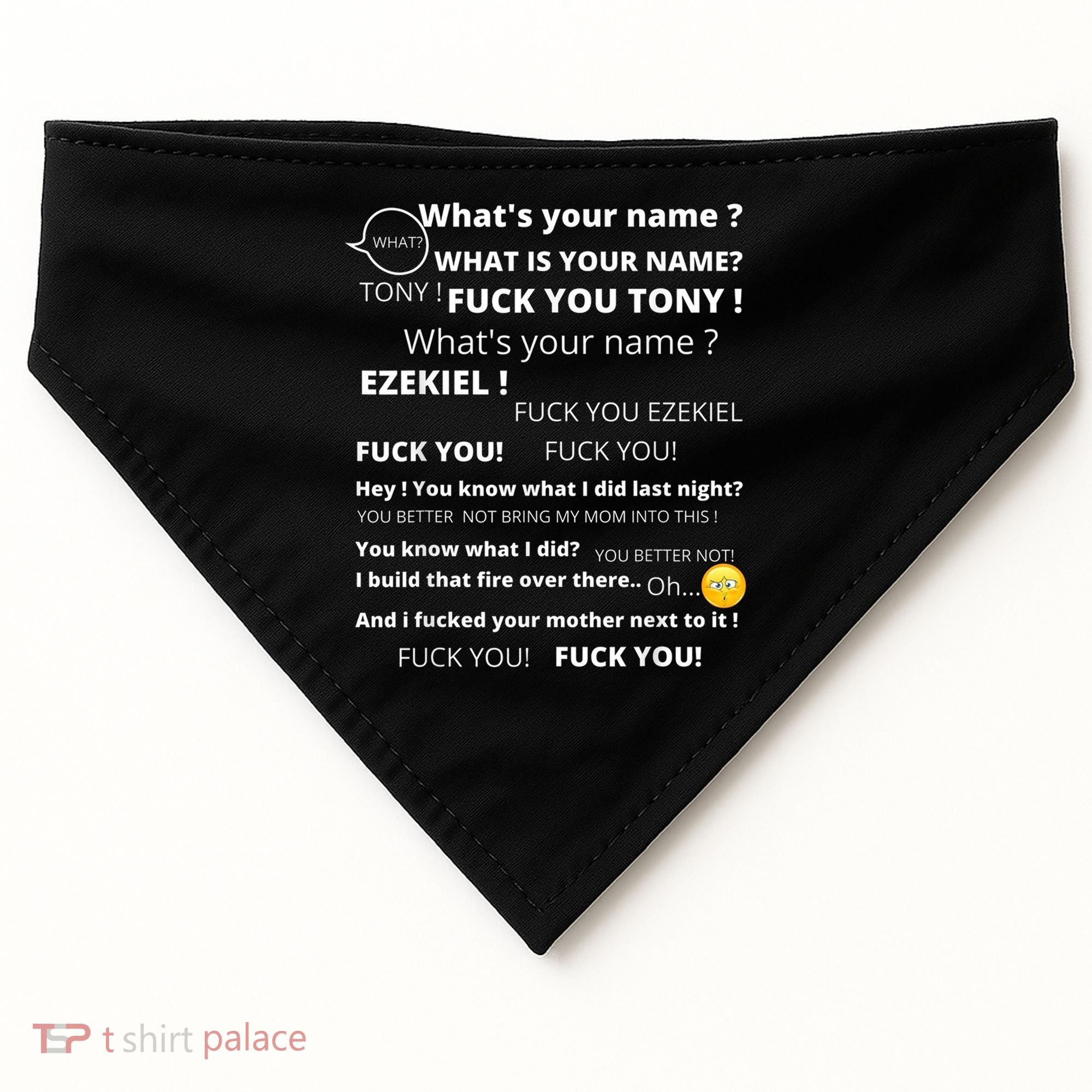 Funny Meme Tony And Ezekiel Hey Whats Your Name USA-Made Doggie Bandana