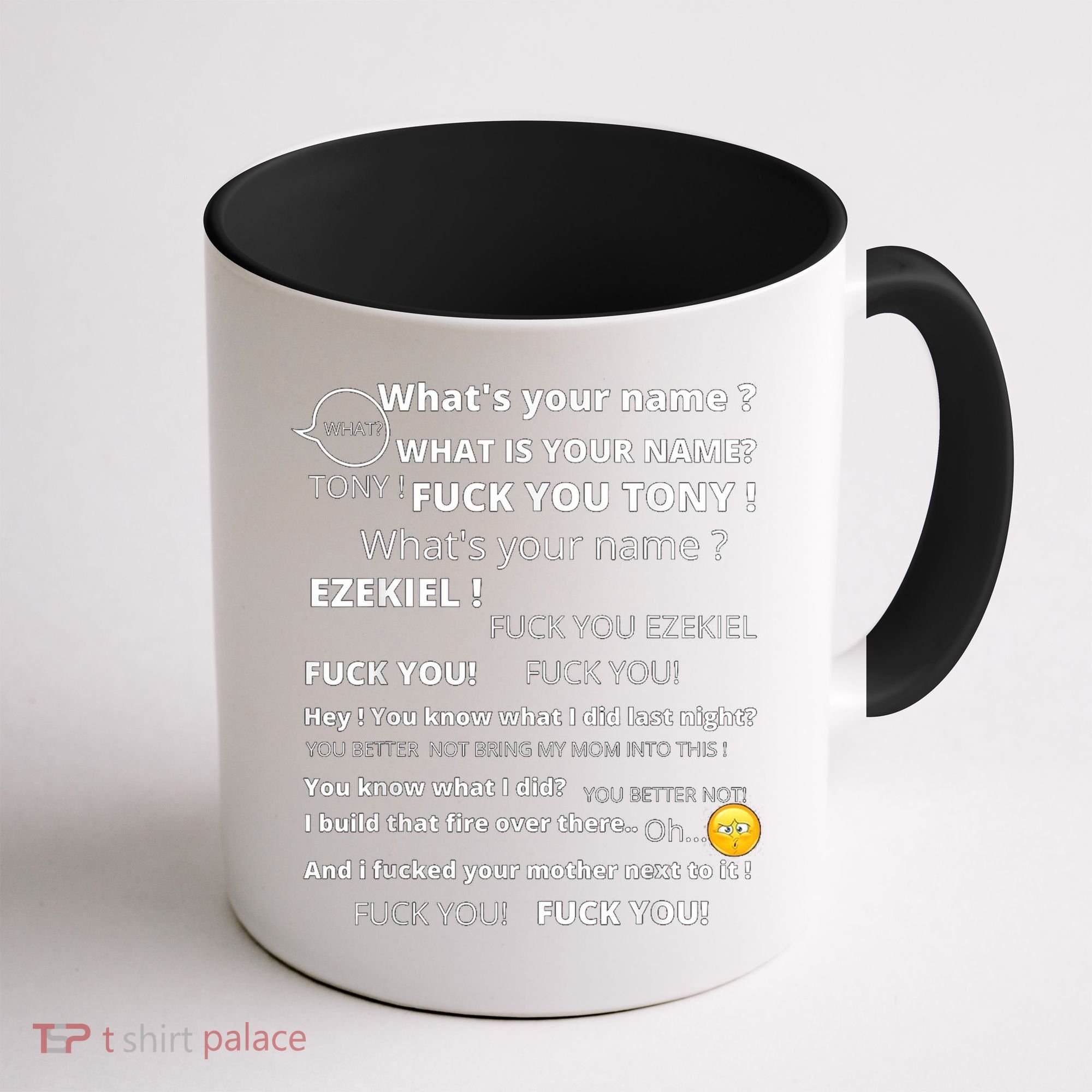 Funny Meme Tony And Ezekiel Hey Whats Your Name Coffee Mug