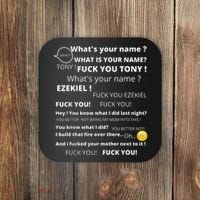 Funny Meme Tony And Ezekiel Hey Whats Your Name Coaster thumb 0