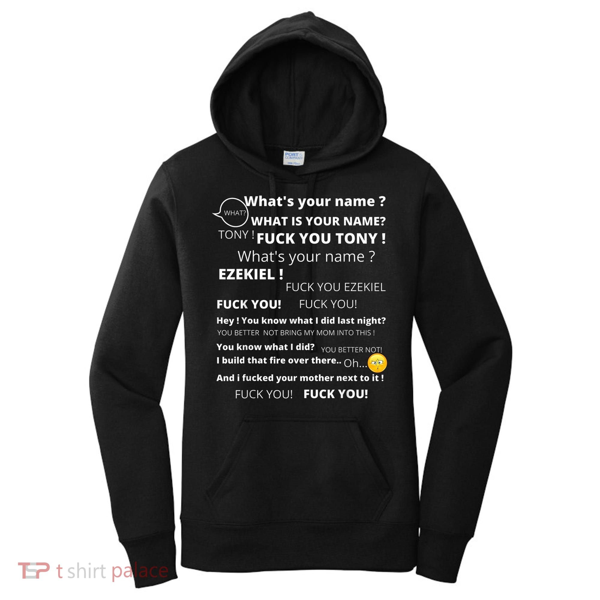 Funny Meme Tony And Ezekiel Hey Whats Your Name Women's Hoodie