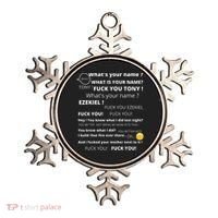 Funny Meme Tony And Ezekiel Hey Whats Your Name Ornament thumb 0