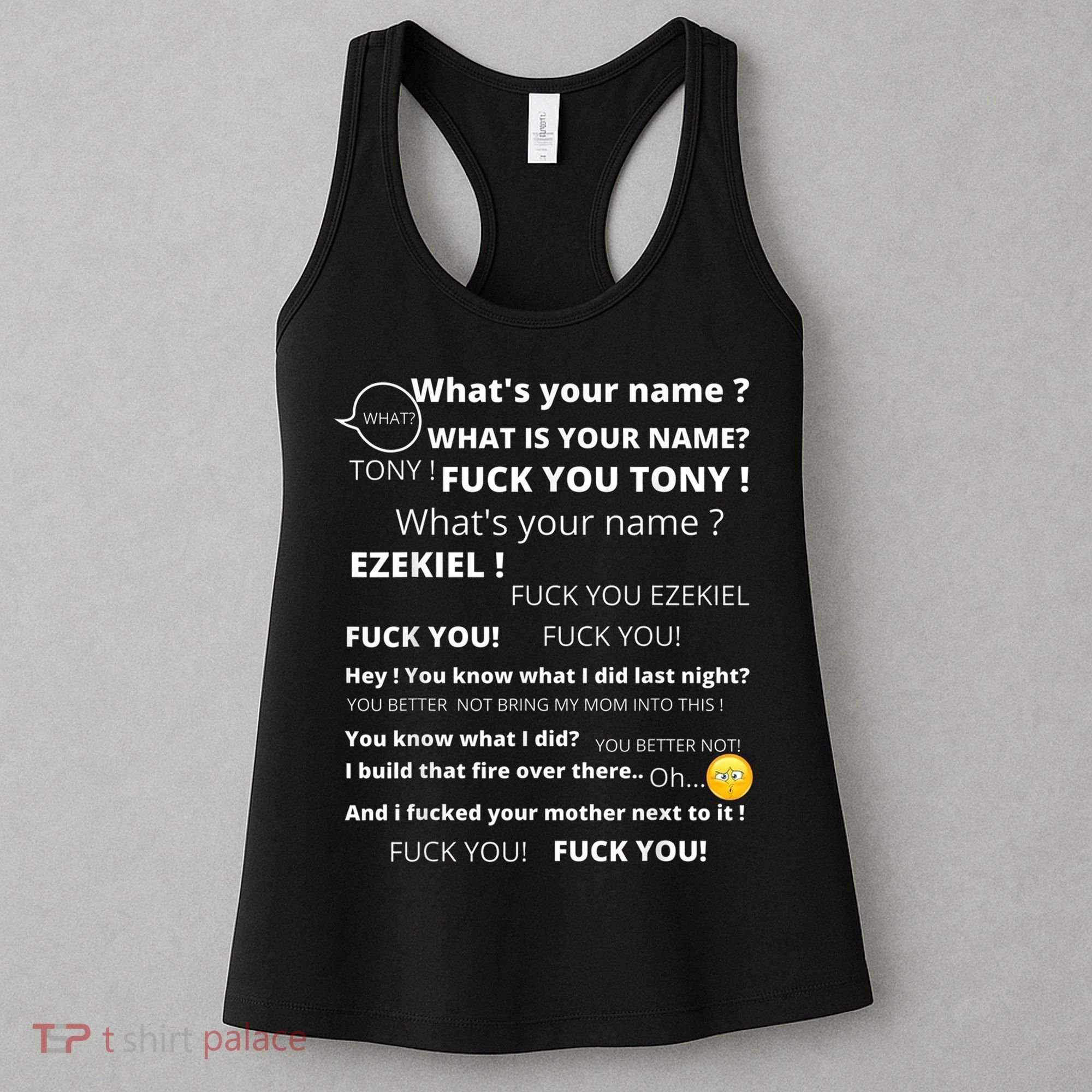Funny Meme Tony And Ezekiel Hey Whats Your Name Women's Tank Top