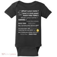 Funny Meme Tony And Ezekiel Hey Whats Your Name Baby Bodysuit thumb 0