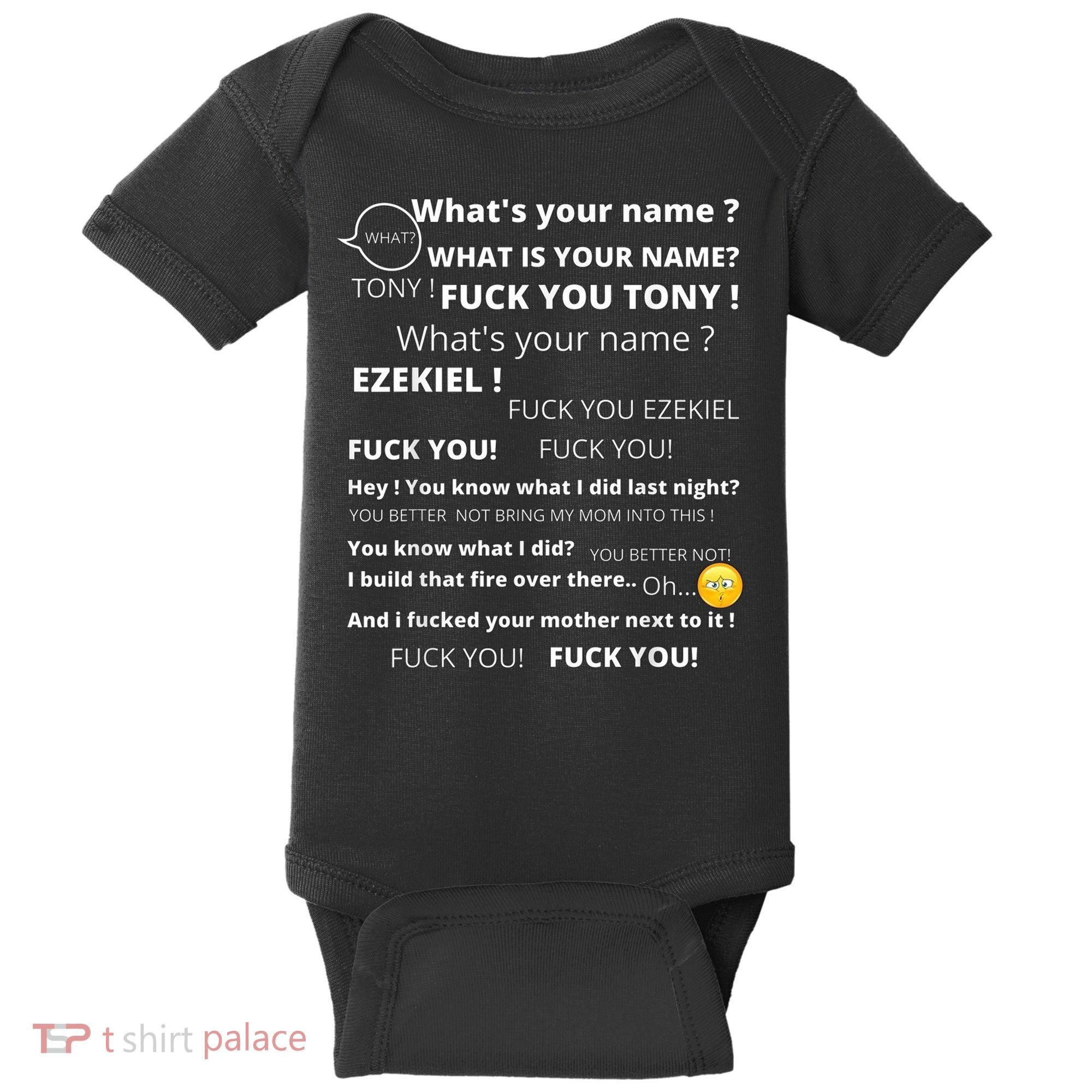 Funny Meme Tony And Ezekiel Hey Whats Your Name Baby Bodysuit