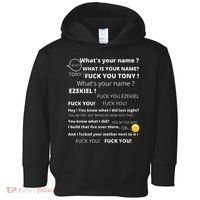 Funny Meme Tony And Ezekiel Hey Whats Your Name Toddler Hoodie thumb 0