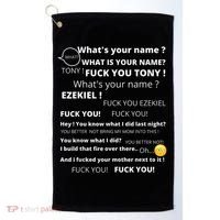 Funny Meme Tony And Ezekiel Hey Whats Your Name Golf Towel thumb 0