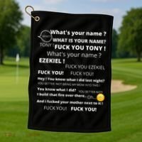 Funny Meme Tony And Ezekiel Hey Whats Your Name Golf Towel thumb 1
