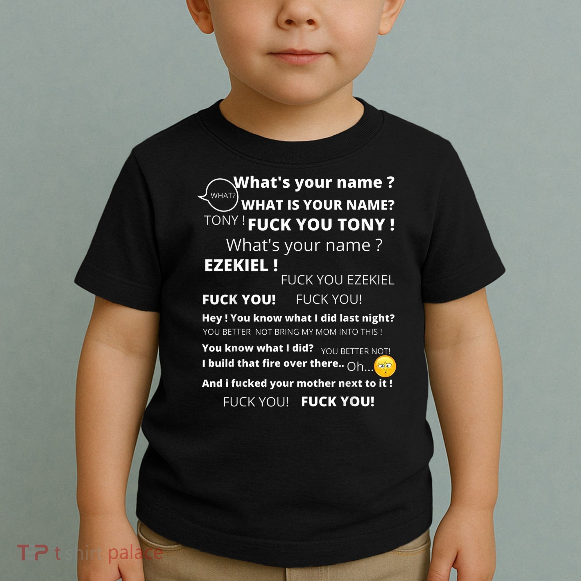 Funny Meme Tony And Ezekiel Hey Whats Your Name Toddler T-Shirt