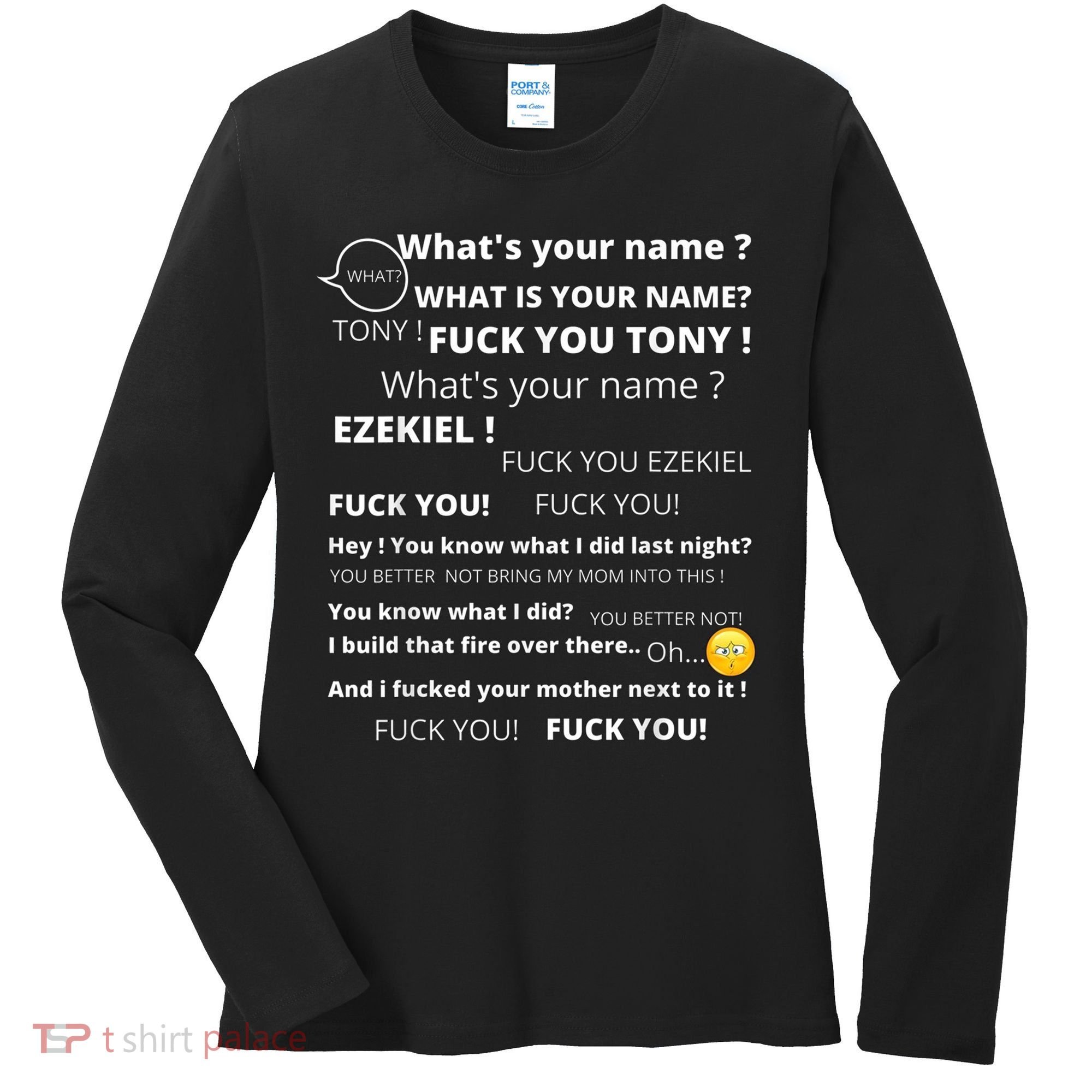 Funny Meme Tony And Ezekiel Hey Whats Your Name Women's Long Sleeve Shirt