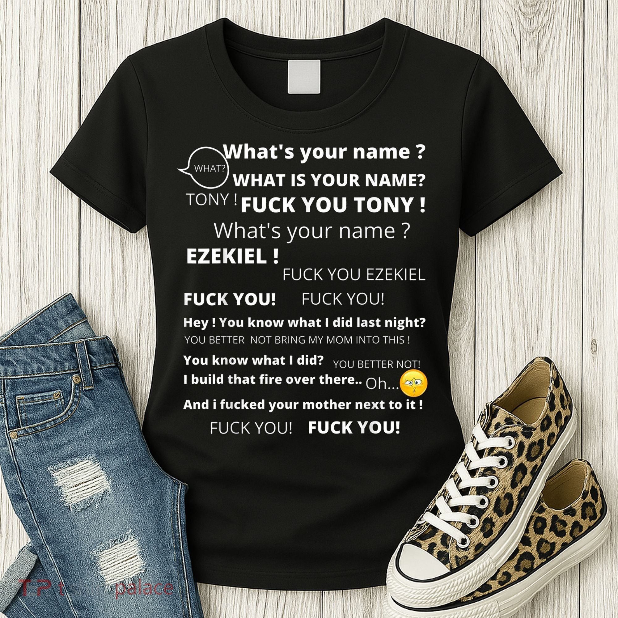 Funny Meme Tony And Ezekiel Hey Whats Your Name Women's T-Shirt
