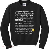 Funny Meme Tony And Ezekiel Hey Whats Your Name Kids Sweatshirt thumb 0
