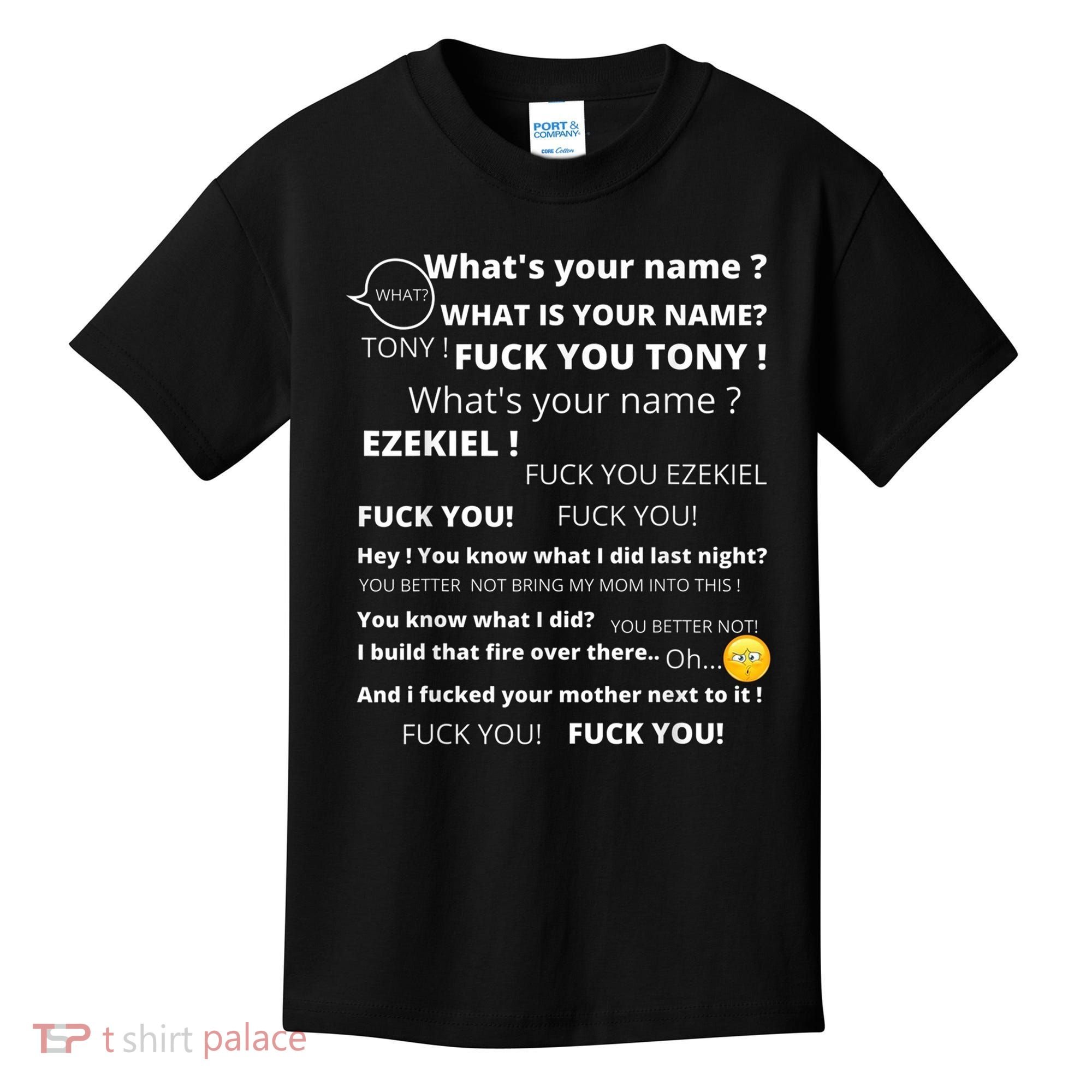 Funny Meme Tony And Ezekiel Hey Whats Your Name Kids T-Shirt