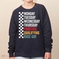 Funny Monday Tuesday Thursday Practice Qualifying Race Day Women's Sweatshirt thumb 0