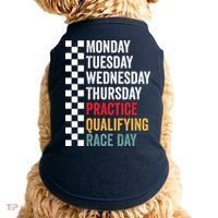 Funny Monday Tuesday Thursday Practice Qualifying Race Day Doggie Tank thumb 0