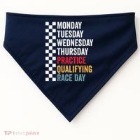 Funny Monday Tuesday Thursday Practice Qualifying Race Day USA-Made Doggie Bandana thumb 0