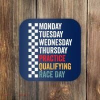 Funny Monday Tuesday Thursday Practice Qualifying Race Day Coaster thumb 0