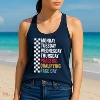 Funny Monday Tuesday Thursday Practice Qualifying Race Day Women's Tank Top thumb 2