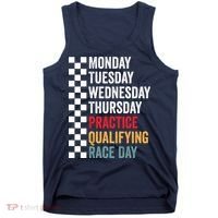 Funny Monday Tuesday Thursday Practice Qualifying Race Day Tank Top thumb 0