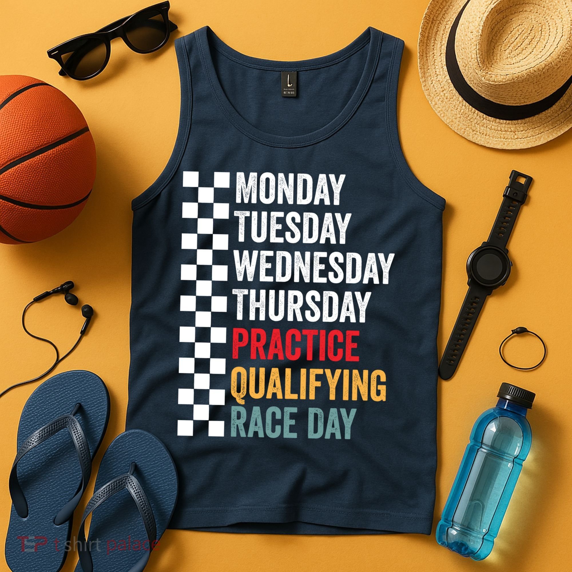 Funny Monday Tuesday Thursday Practice Qualifying Race Day Tank Top