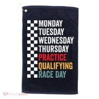 Funny Monday Tuesday Thursday Practice Qualifying Race Day Golf Towel thumb 0
