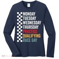 Funny Monday Tuesday Thursday Practice Qualifying Race Day Women's Long Sleeve Shirt thumb 0