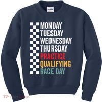 Funny Monday Tuesday Thursday Practice Qualifying Race Day Kids Sweatshirt thumb 0
