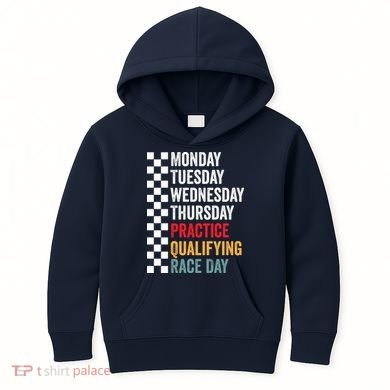 Funny Monday Tuesday Thursday Practice Qualifying Race Day Kids Hoodie