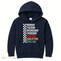 Funny Monday Tuesday Thursday Practice Qualifying Race Day Kids Hoodie thumb 0