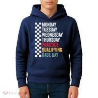 Funny Monday Tuesday Thursday Practice Qualifying Race Day Kids Hoodie thumb 4