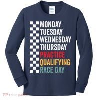Funny Monday Tuesday Thursday Practice Qualifying Race Day Kids Long Sleeve Shirt thumb 0