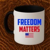 Freedom Matters Usa Flag American Flag Veteran's Day Great Gift Coffee Mug thumb 2