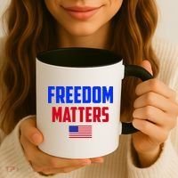 Freedom Matters Usa Flag American Flag Veteran's Day Great Gift Coffee Mug thumb 3
