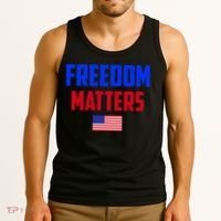 Freedom Matters Usa Flag American Flag Veteran's Day Great Gift Tank Top thumb 3