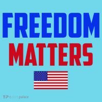Freedom Matters Usa Flag American Flag Veteran's Day Great Gift Button thumb 1