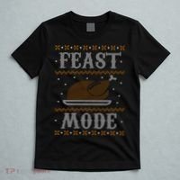 Feast Mode Ugly Sweater Thanksgiving Dinner T-Shirt thumb 5