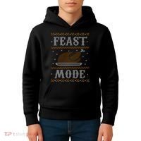 Feast Mode Ugly Sweater Thanksgiving Dinner Kids Hoodie thumb 4
