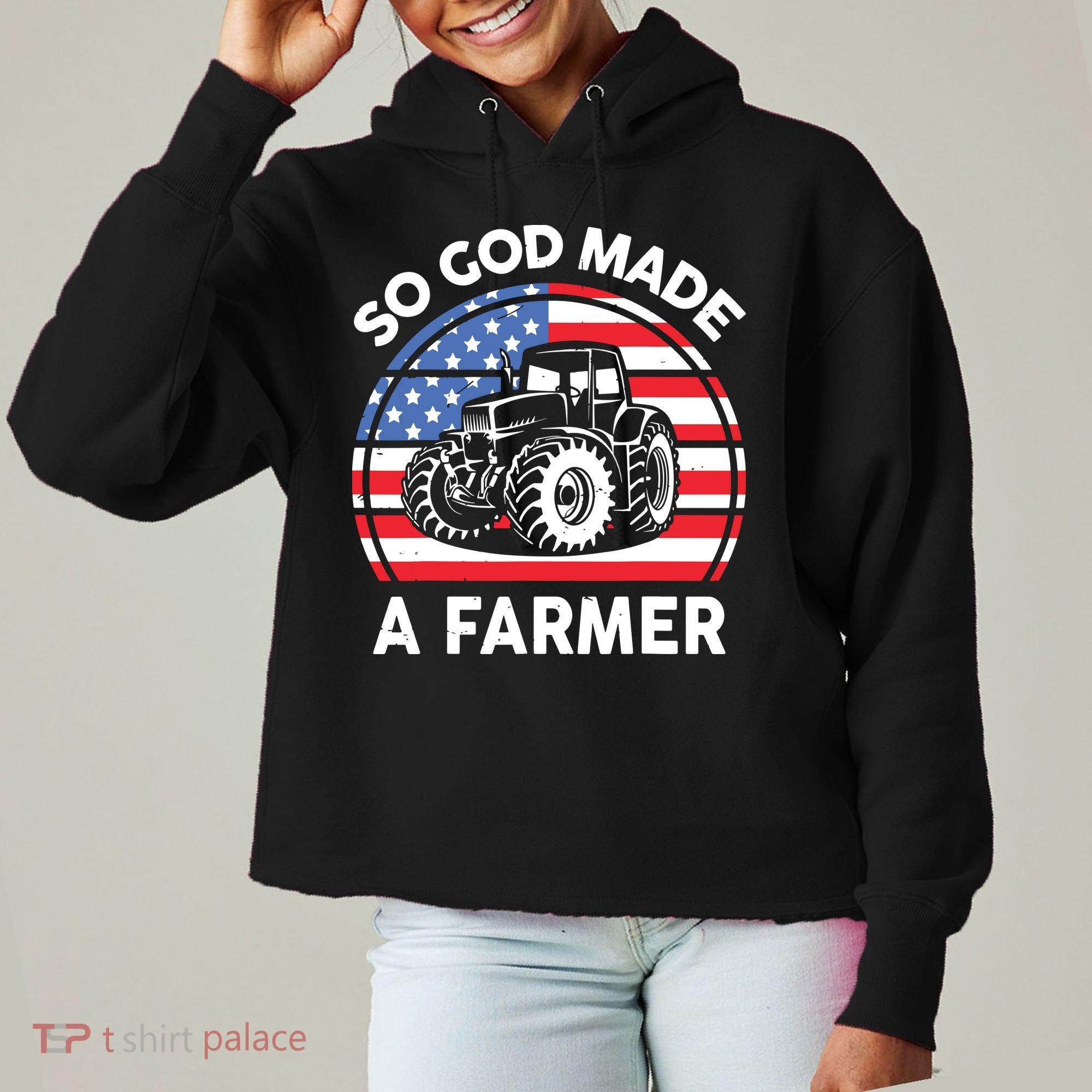 Famer Men Women Kids Funny So God Made A Farmer Ladies Heavyweight Boxy Pullover Hoodie