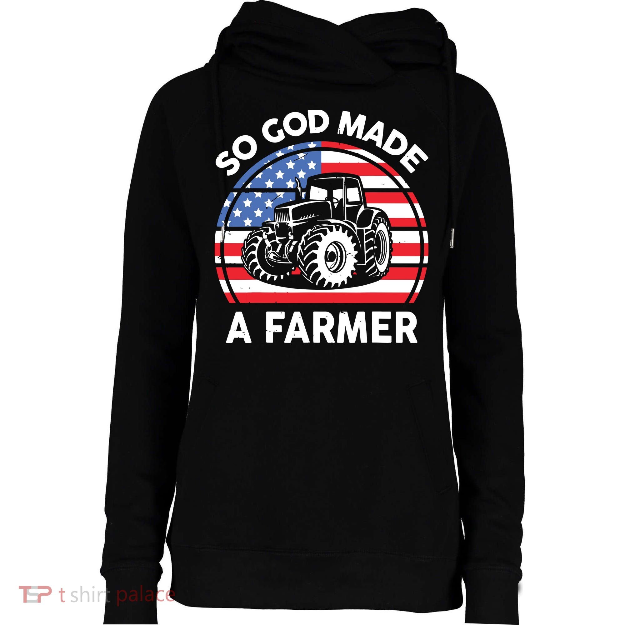 Famer Men Women Kids Funny So God Made A Farmer Womens Funnel Neck Pullover Hood