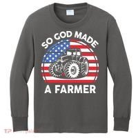 Famer Men Women Kids Funny So God Made A Farmer Kids Long Sleeve Shirt thumb 0