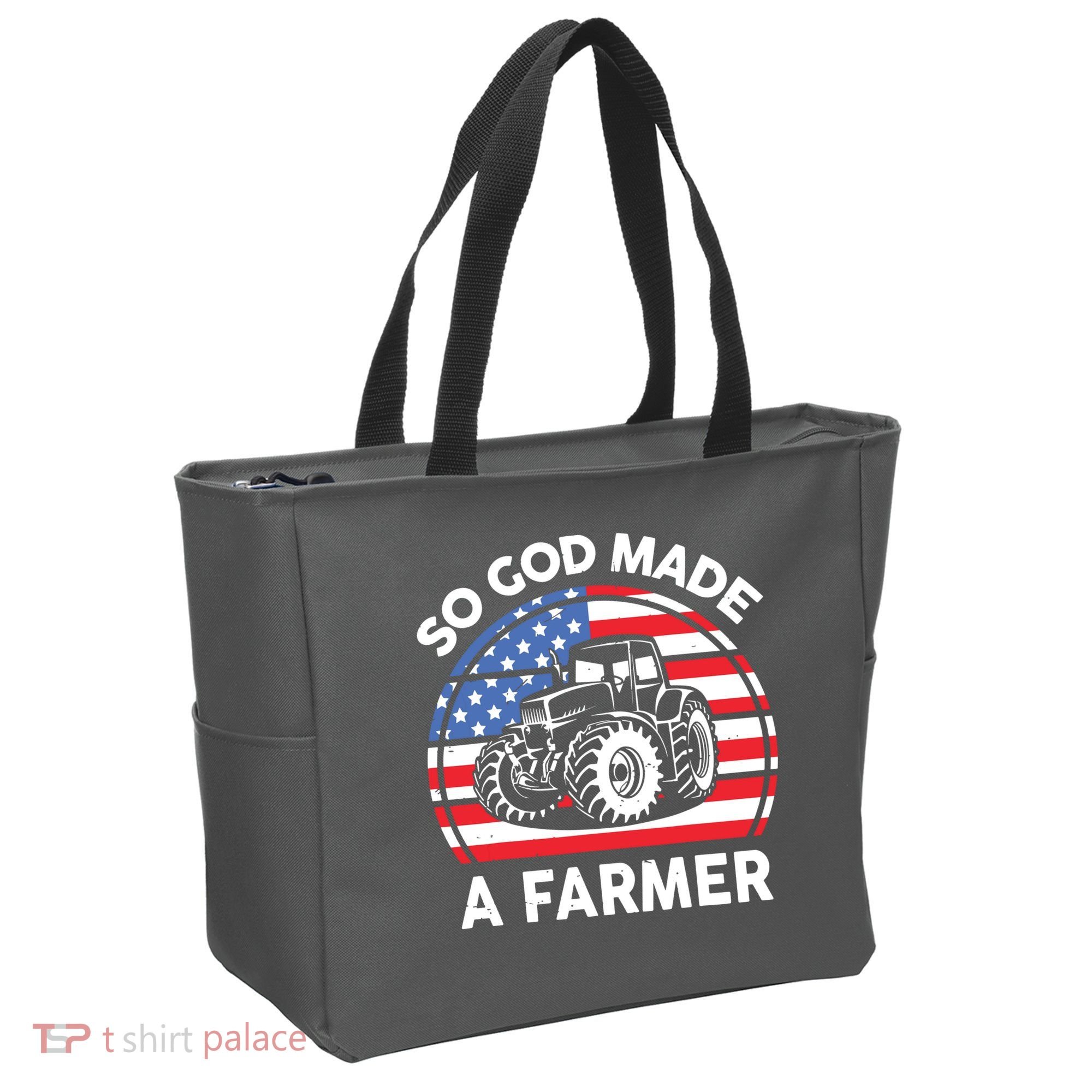 Famer Men Women Kids Funny So God Made A Farmer Tote Bag