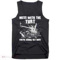 Funny Mess With The Turt You're Gonna Get Hurt Battle Turtle Tank Top thumb 0