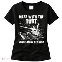 Funny Mess With The Turt You're Gonna Get Hurt Battle Turtle Women's T-Shirt thumb 0