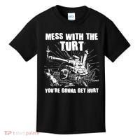 Funny Mess With The Turt You're Gonna Get Hurt Battle Turtle Kids T-Shirt thumb 0