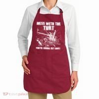 Funny Mess With The Turt You're Gonna Get Hurt Battle Turtle Apron thumb 2