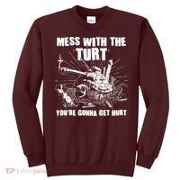 Funny Mess With The Turt You're Gonna Get Hurt Battle Turtle Sweatshirt thumb 0