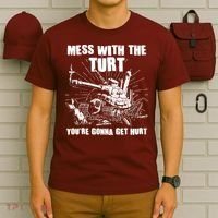 Funny Mess With The Turt You're Gonna Get Hurt Battle Turtle T-Shirt thumb 6